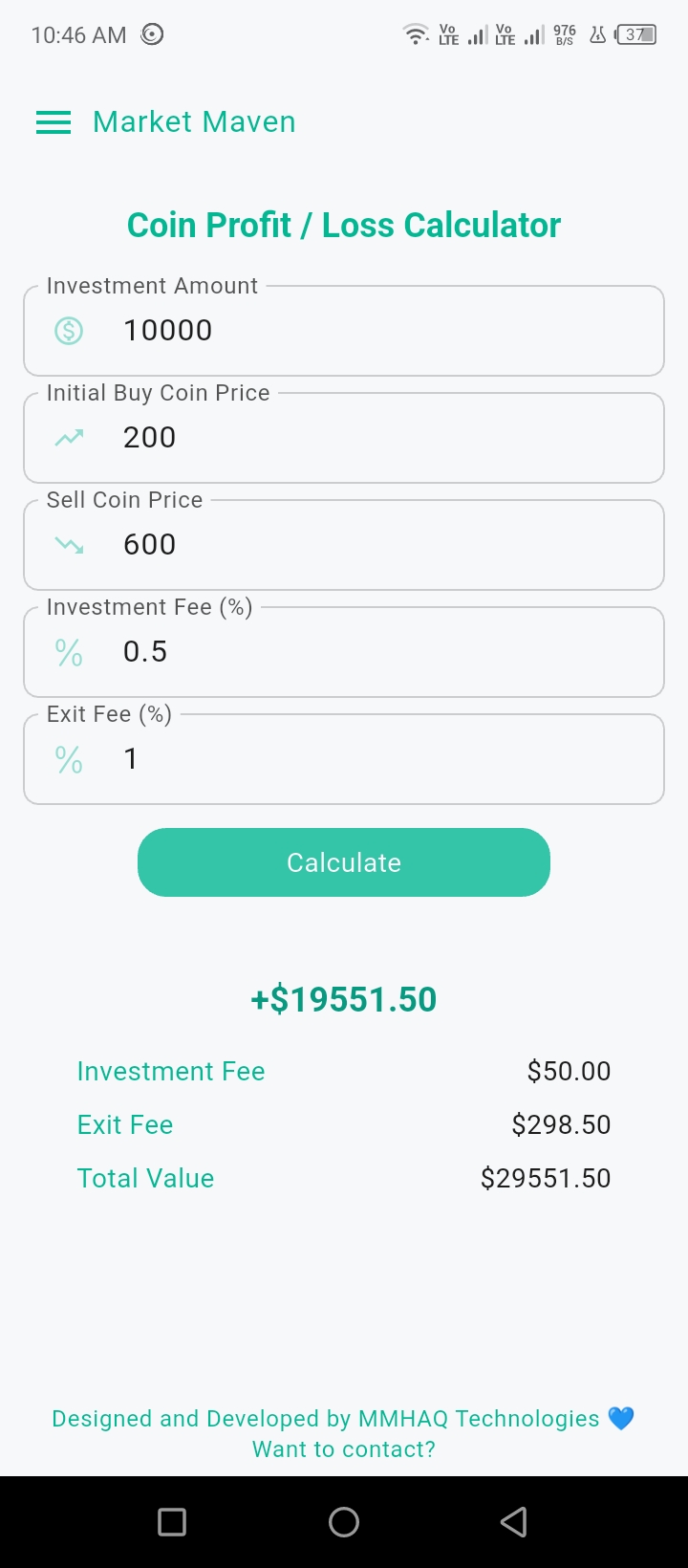 Crypto  Calculator (light Theme)